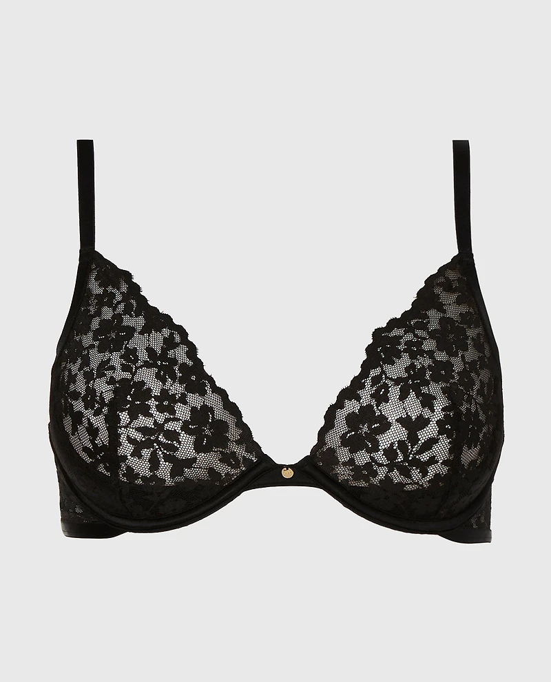 Soutien-gorge plongeant en Smoking Noir