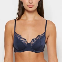 Soutien-gorge balconnet en Marine foncé
