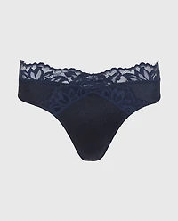 Lace Thong Panty Dark Navy