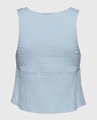 Textured Pajama Tank Subdued Blue