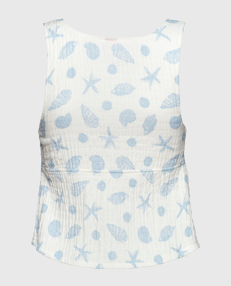 Textured Pajama Tank She Sells Sea Shells
