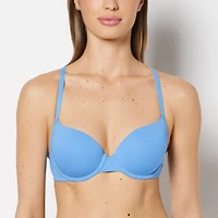Lightly Lined Demi Cotton bra Azure Blue