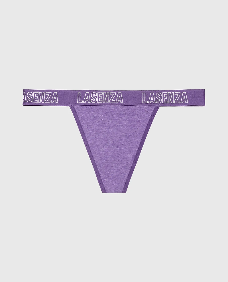G-String Panty with Logo Purple Opulence Heather