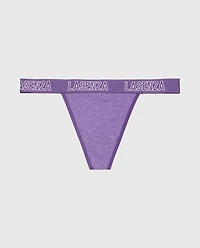G-String Panty with Logo Purple Opulence Heather