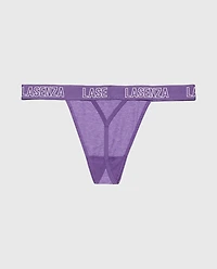 G-String Panty with Logo Purple Opulence Heather