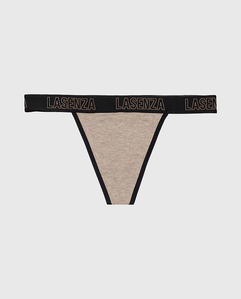 G-String Panty with Logo Leafless Tree Heather