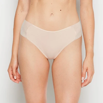 Cheeky Thong Panty with Logo Cameo Rose