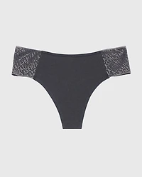Culotte tanga coquine avec logo Ébène