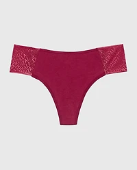 Cheeky Thong Panty with Logo Beaujolais