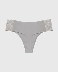 Cheeky Thong Panty with Logo Skyrocket