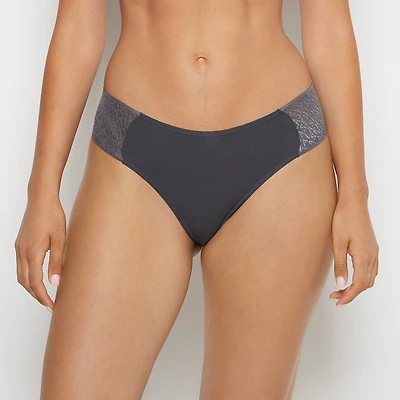 Culotte tanga coquine avec logo Ébène