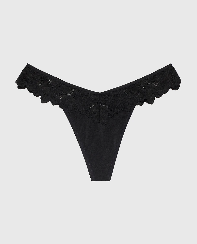 Diva Thong Panty Tuxedo Black