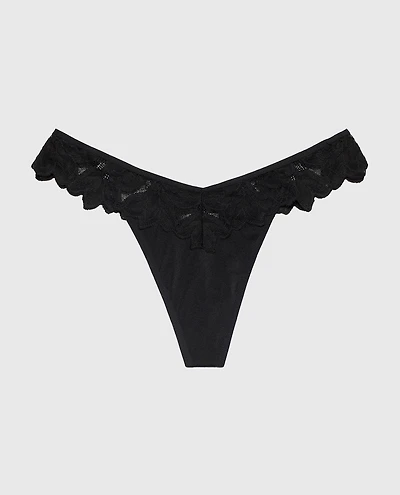 Diva Thong Panty Tuxedo Black