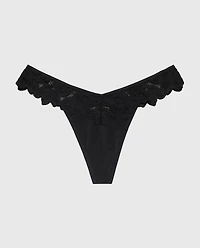 Diva Thong Panty Tuxedo Black