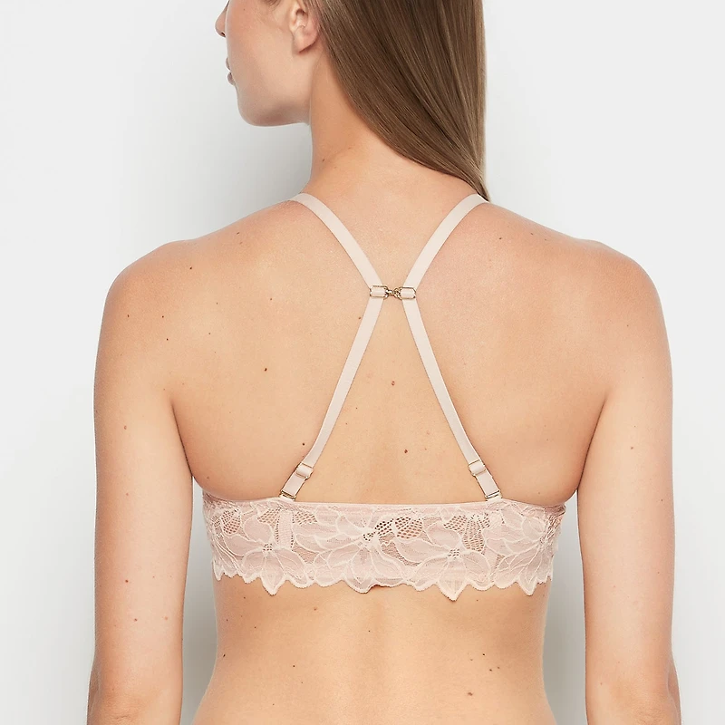 Front Close Push Up Bra with Reverie Lace Cameo Rose