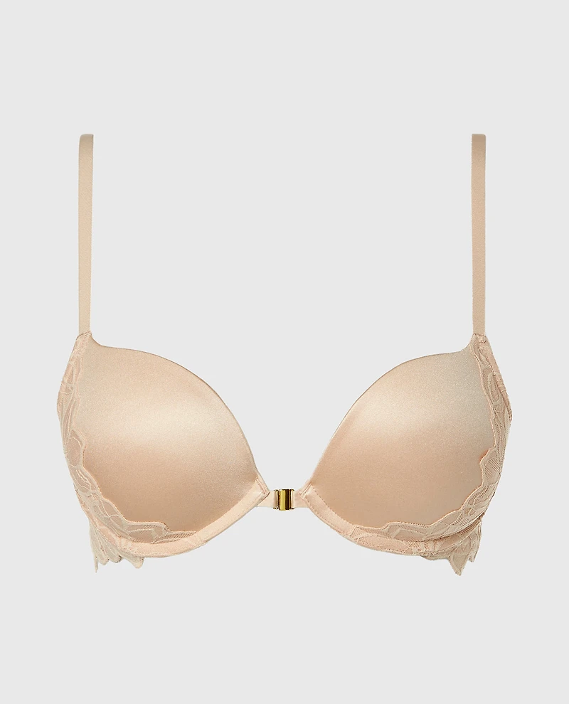 Front Close Push Up Bra with Reverie Lace Cameo Rose
