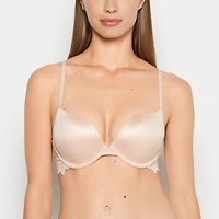 Micro cup push up bra with Reverie Lace Wing Cameo Rose