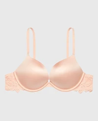 Micro cup push up bra with Reverie Lace Wing Cameo Rose