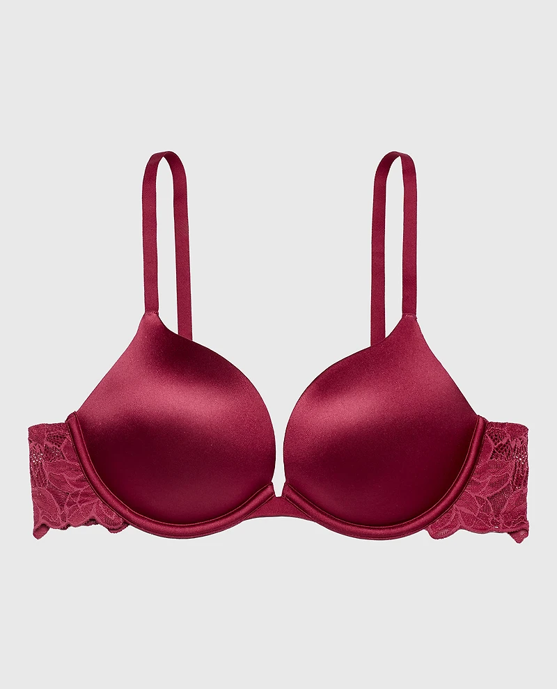 Micro cup push up bra with Reverie Lace Wing Beaujolais