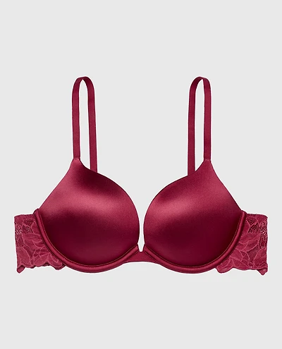 Micro cup push up bra with Reverie Lace Wing Beaujolais
