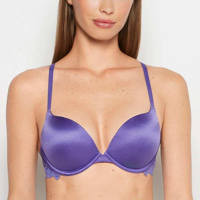 Micro cup push up bra with Reverie Lace Wing Purple Opulence