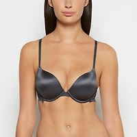Soutien-gorge pigeonnant en microfibre avec côté de dentelle Rêverie Ébène