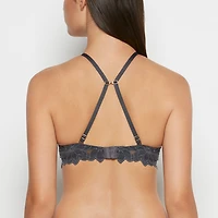Soutien-gorge pigeonnant en microfibre avec côté de dentelle Rêverie Ébène