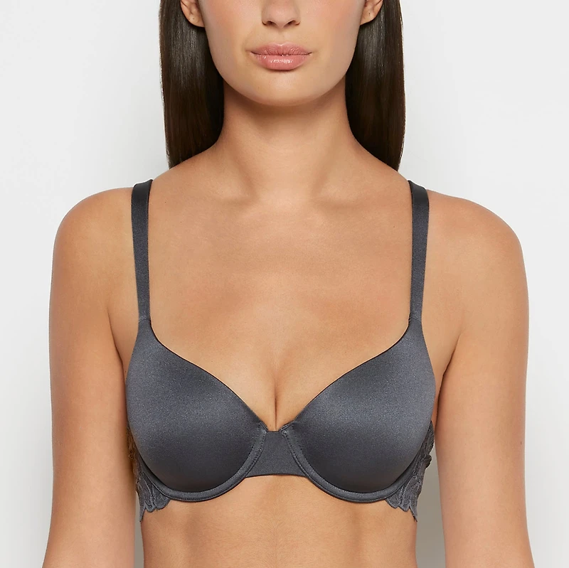Lightly Lined Micro Cup Reverie Bra with Lace Wing Ebony