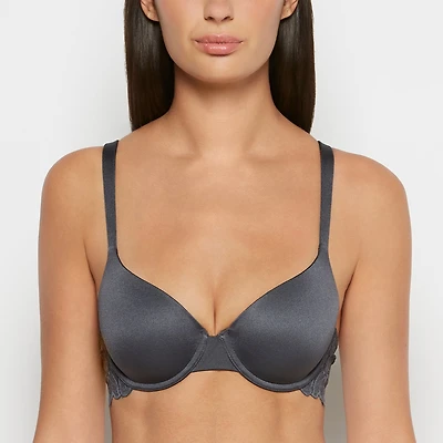 Lightly Lined Micro Cup Reverie Bra with Lace Wing Ebony