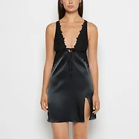 Satin Slip Tuxedo Black