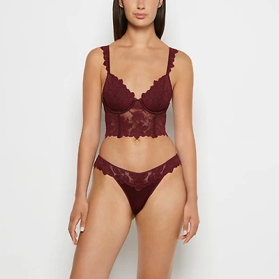 Demi Cup Bustier Russian Ruby