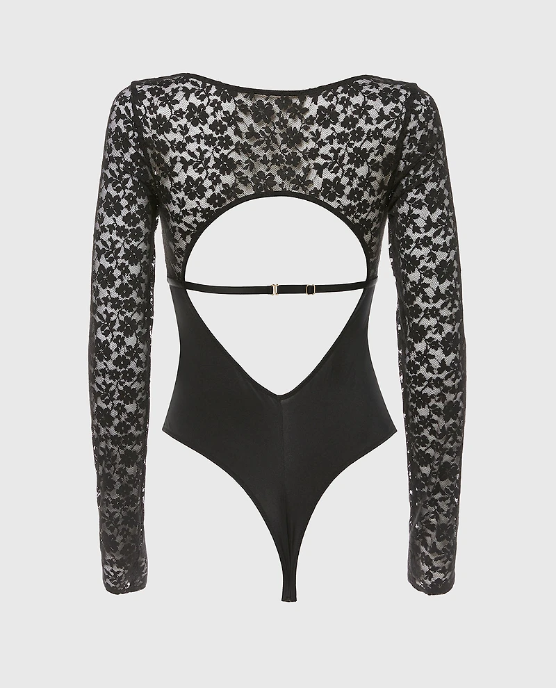 After Hours Longsleeve Bodysuit Tuxedo Black