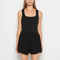 Square Neck Sleep Tank Tuxedo Black