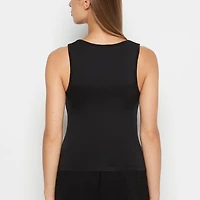 Square Neck Sleep Tank Tuxedo Black