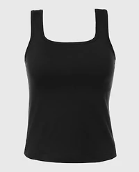 Square Neck Sleep Tank Tuxedo Black