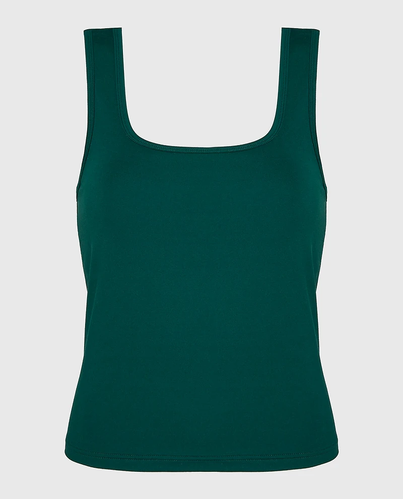 Square Neck Sleep Tank Emerald Green