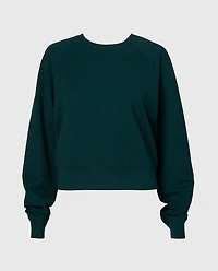 French Terry Crew Neck Sleep Top Emerald Green Heather