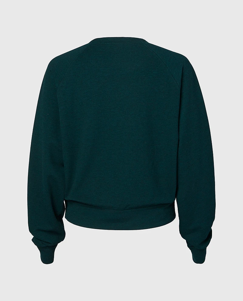 French Terry Crew Neck Sleep Top Emerald Green Heather
