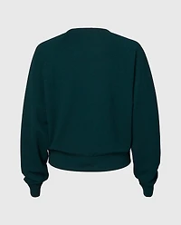 French Terry Crew Neck Sleep Top Emerald Green Heather