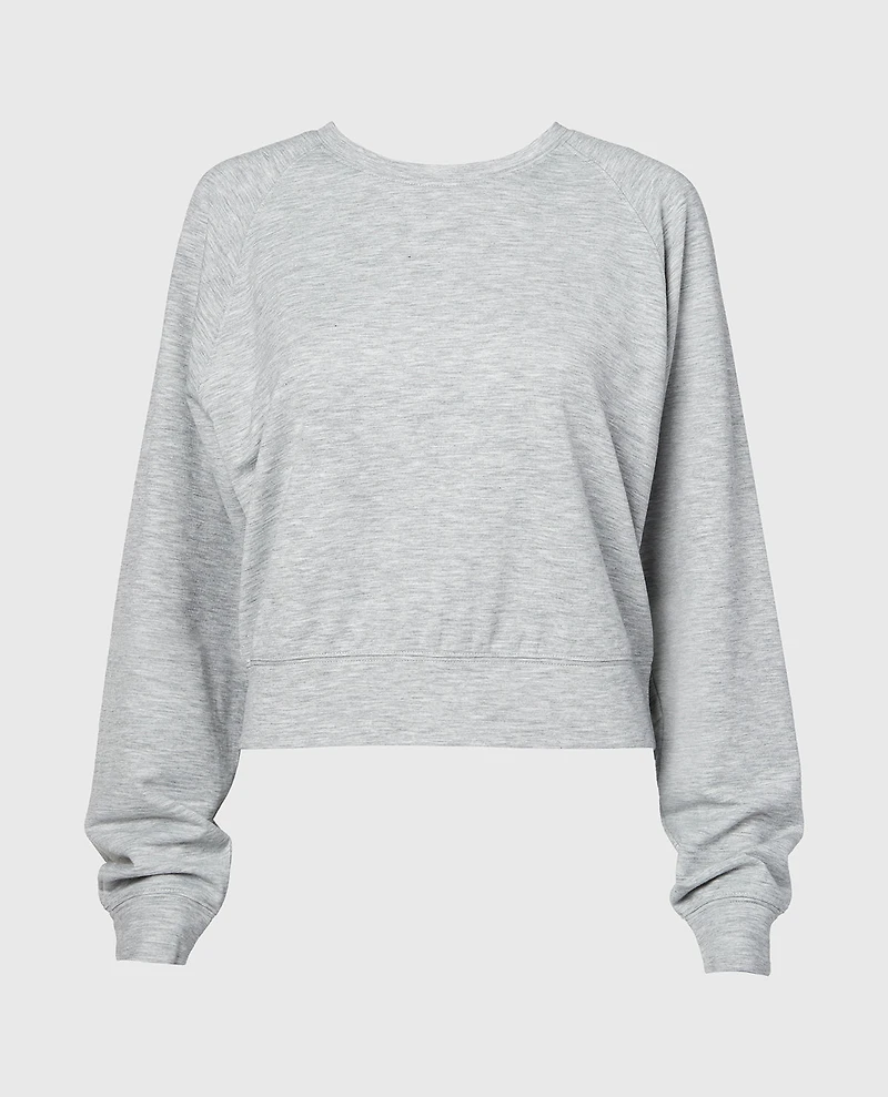 French Terry Crew Neck Sleep Top Cool Gray Heather