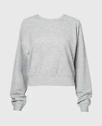French Terry Crew Neck Sleep Top Cool Gray Heather