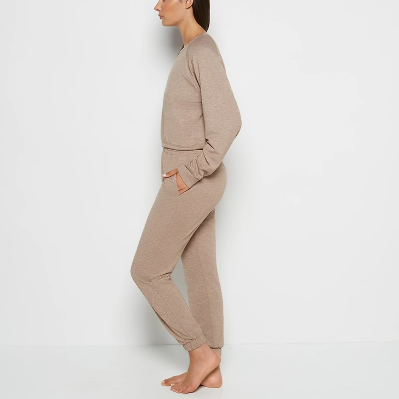 Pantalon de nuit  en molleton Arbre décimé chiné