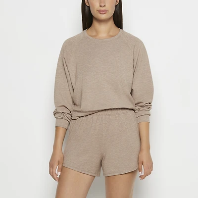French Terry Crew Neck Sleep Top Leafless Tree Heather