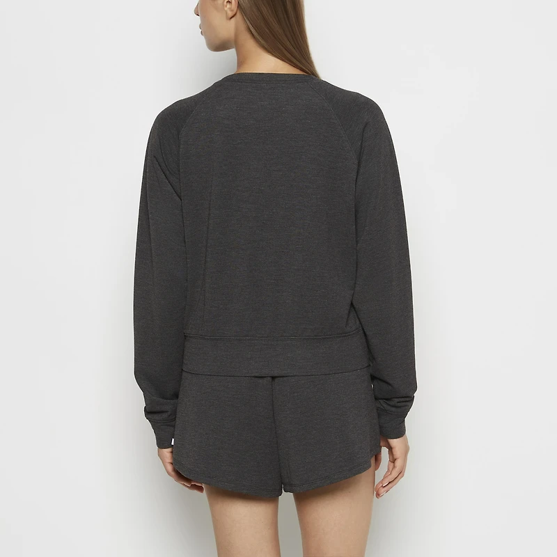 French Terry Crew Neck Sleep Top Charcoal Heather