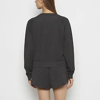French Terry Crew Neck Sleep Top Charcoal Heather
