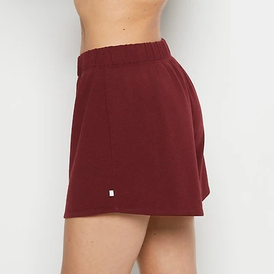 Short de nuit  en molleton Rubis russe chiné