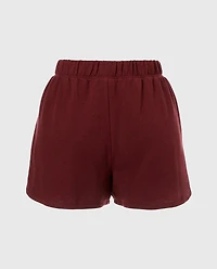Short de nuit  en molleton Rubis russe chiné