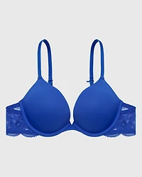 Charmed Micro Cup Bra with Lace Wing Dazzling Blue