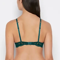 Charmed Micro Cup Bra with Lace Wing Emerald Green