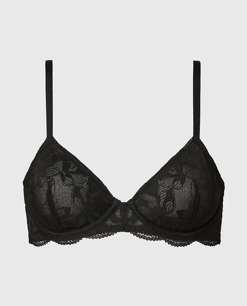 Charmed unlined demi bra Tuxedo Black